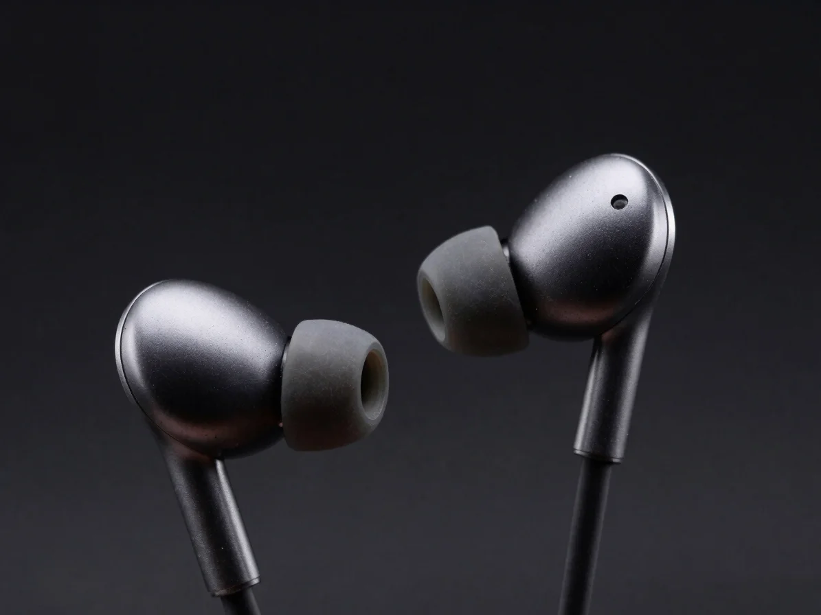 Close-up de fones de ouvido Bluetooth over-ear, detalhes de acaba