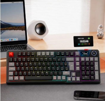 Teclado Mecânico Sem Fio Com Tela